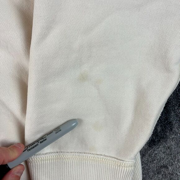 Vtg Y2K Abercrombie & Fitch Waffle Hoodie Pullover Spellout Distressed Men's L* - Picture 13 of 16